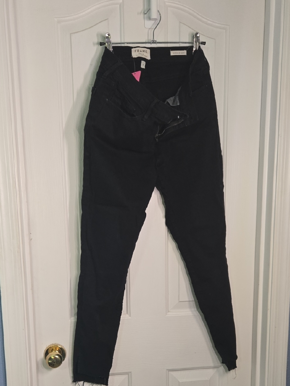 Frame Denim Black Jeans with Branded Waist Label
